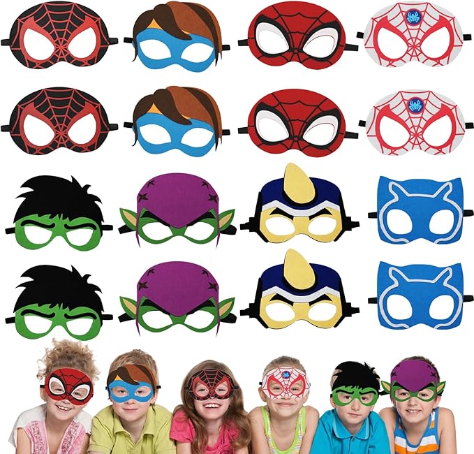 Spiderman Birthday Masks 16 Pcs