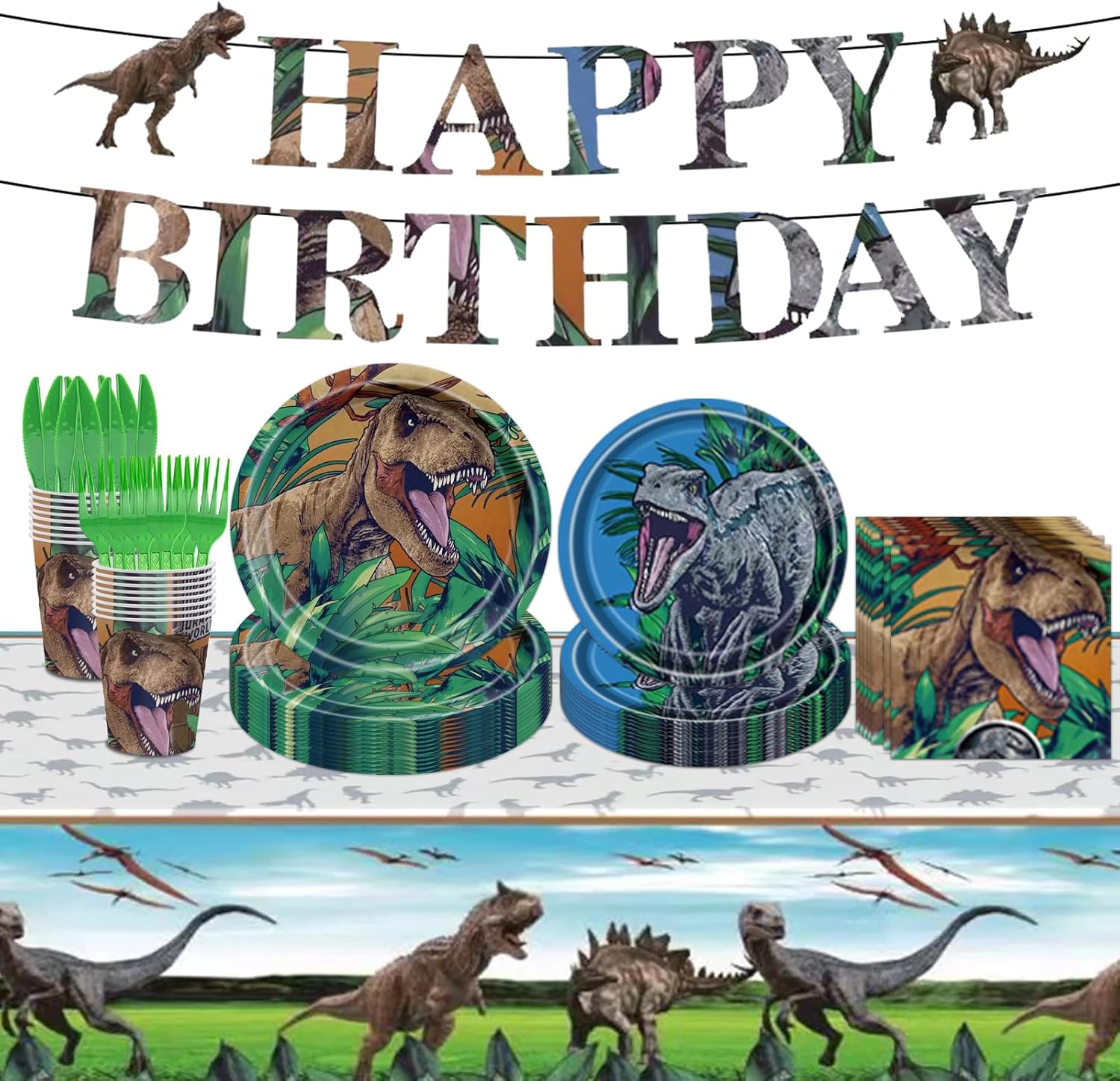 98PCS Dinosaur Birthday Supplies