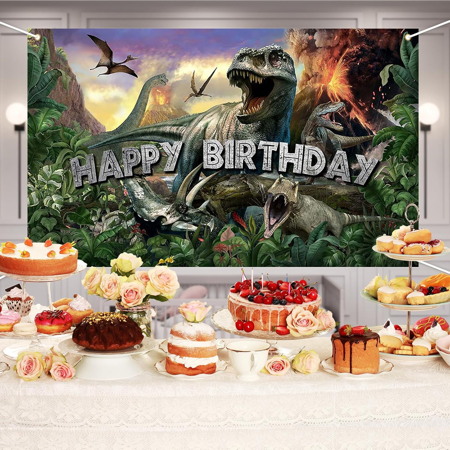 Jurassic Happy Birthday Banner