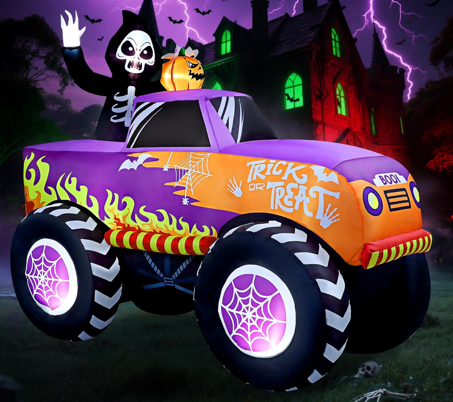 8ft Long Skeleton Monster Truck