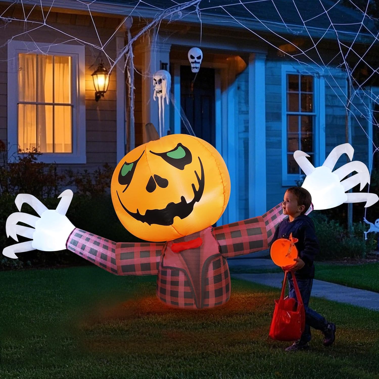 7FT Long Halloween Inflatable Giant Pumpkin