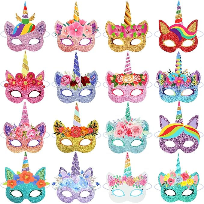 Unicorn Party Masks 32 Pcs