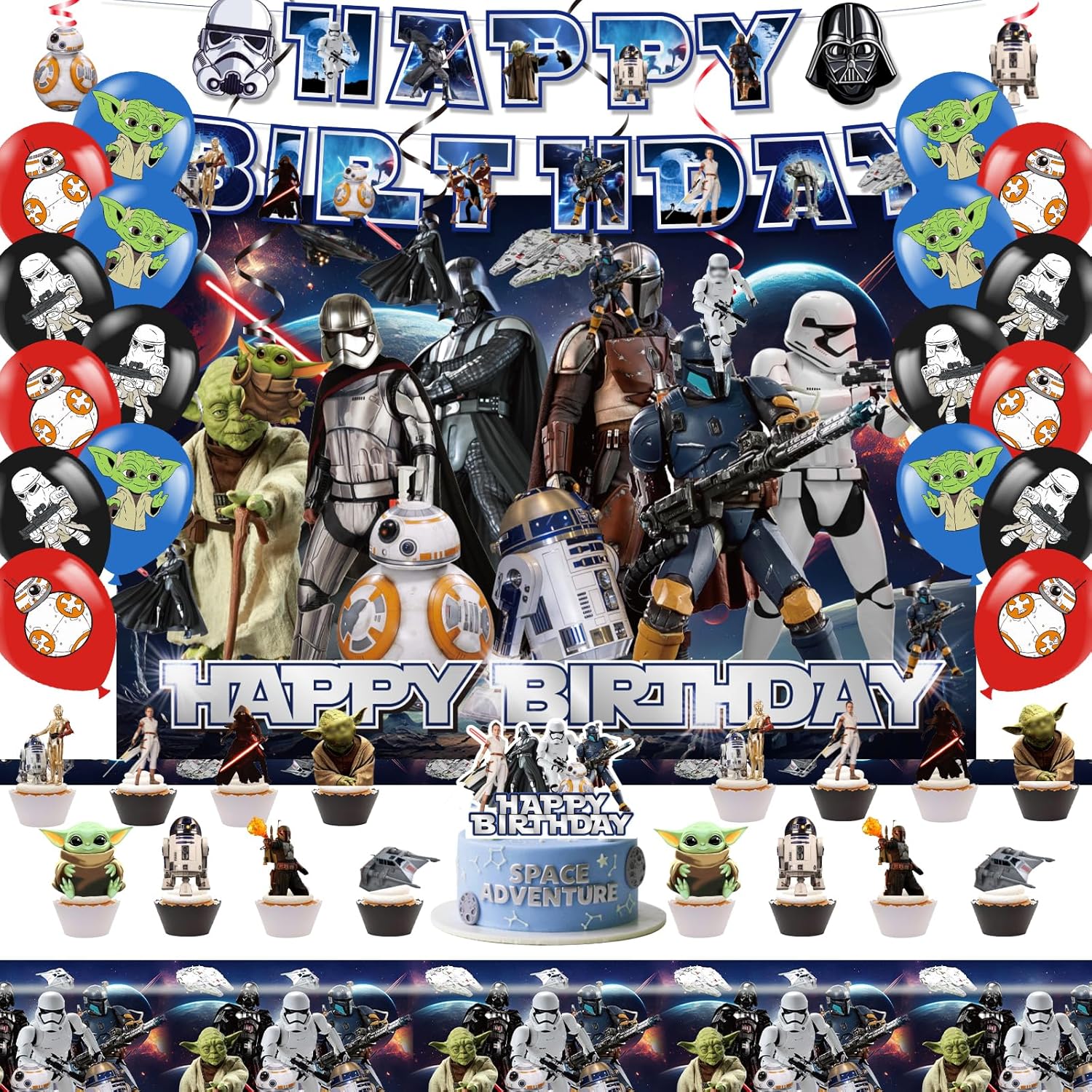 52 Pcs Star Wars Party Supplies