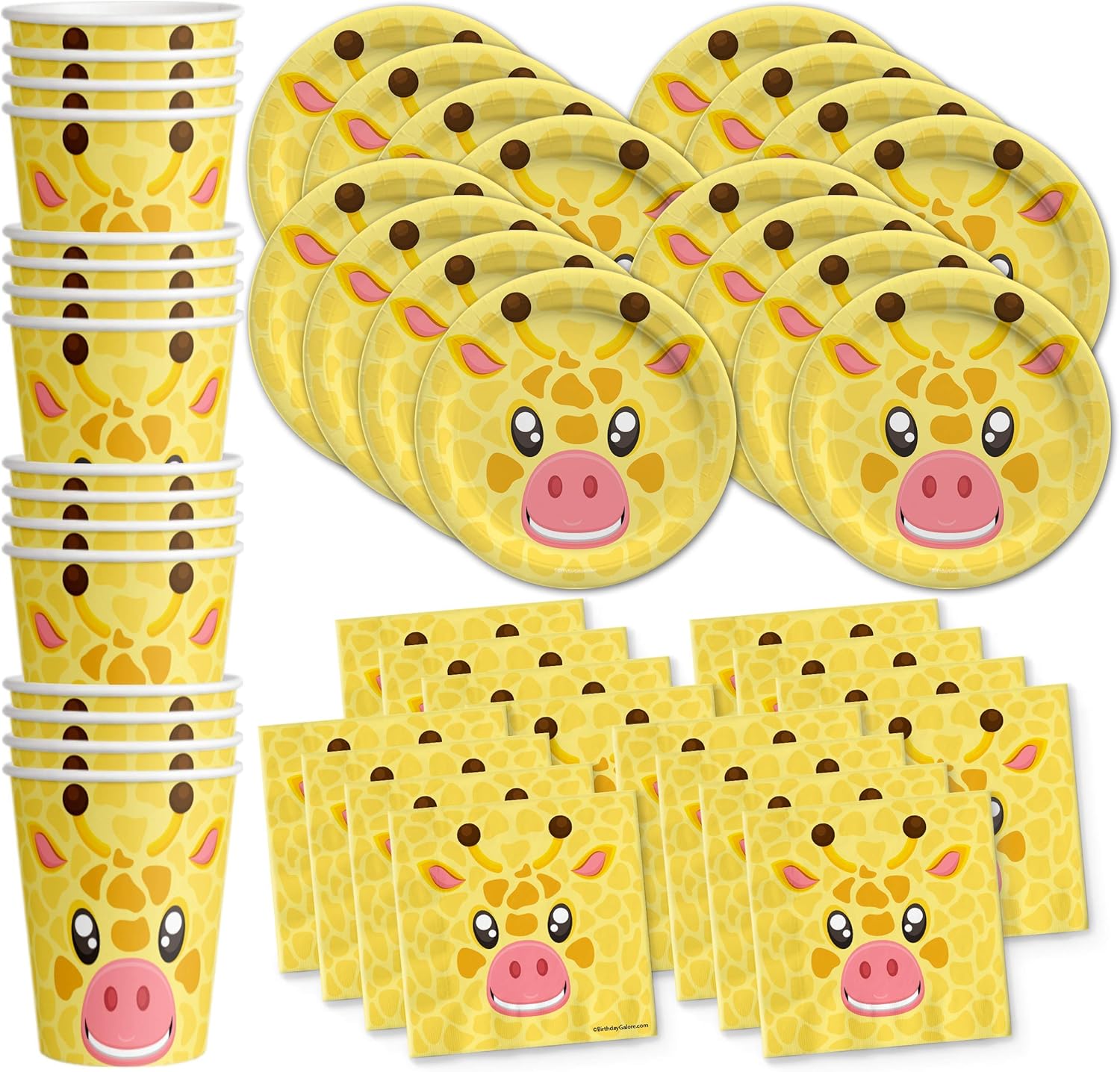 Giraffe 16 Guest Plates/Cups/Napkins