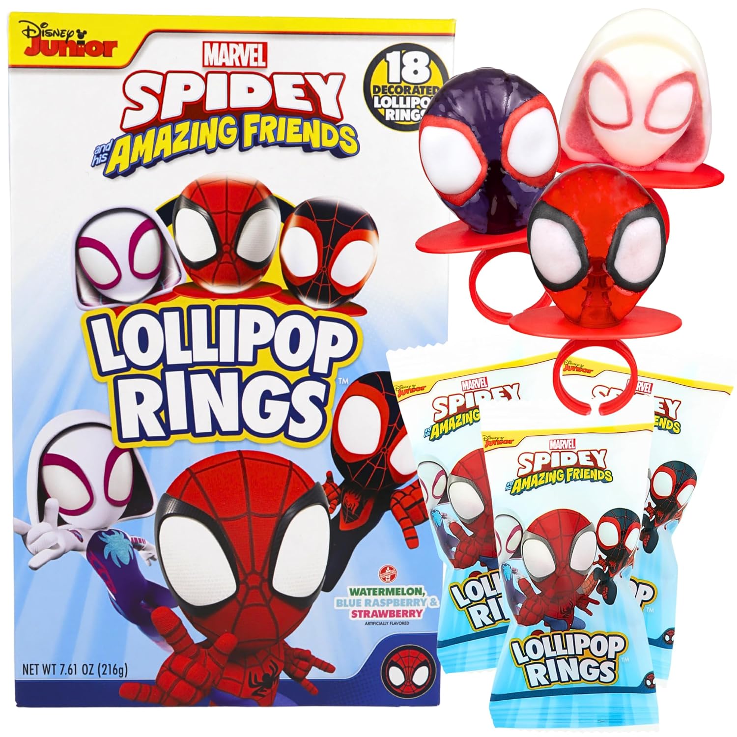 Spiderman Ring Pops 18 Pcs