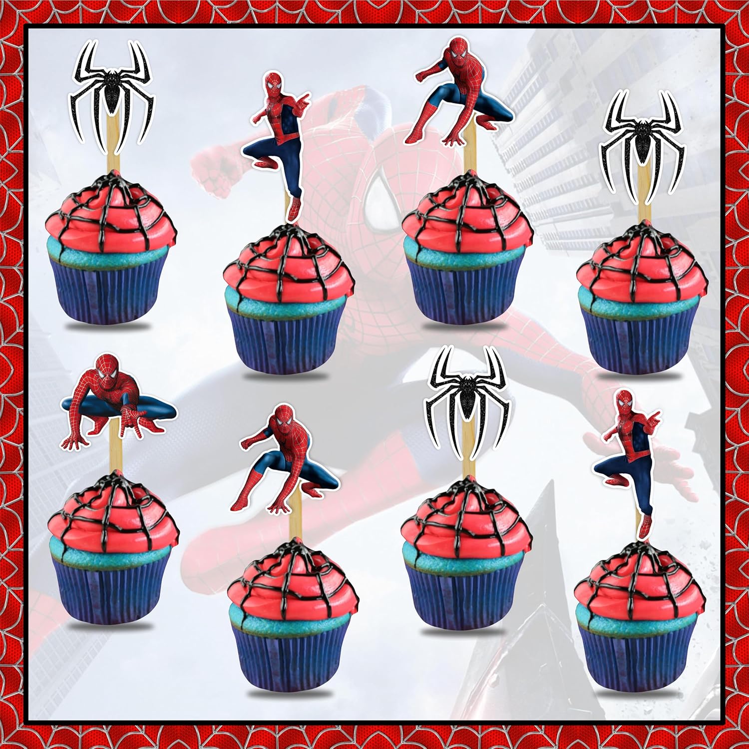 Spiderman Cupcake Toppers