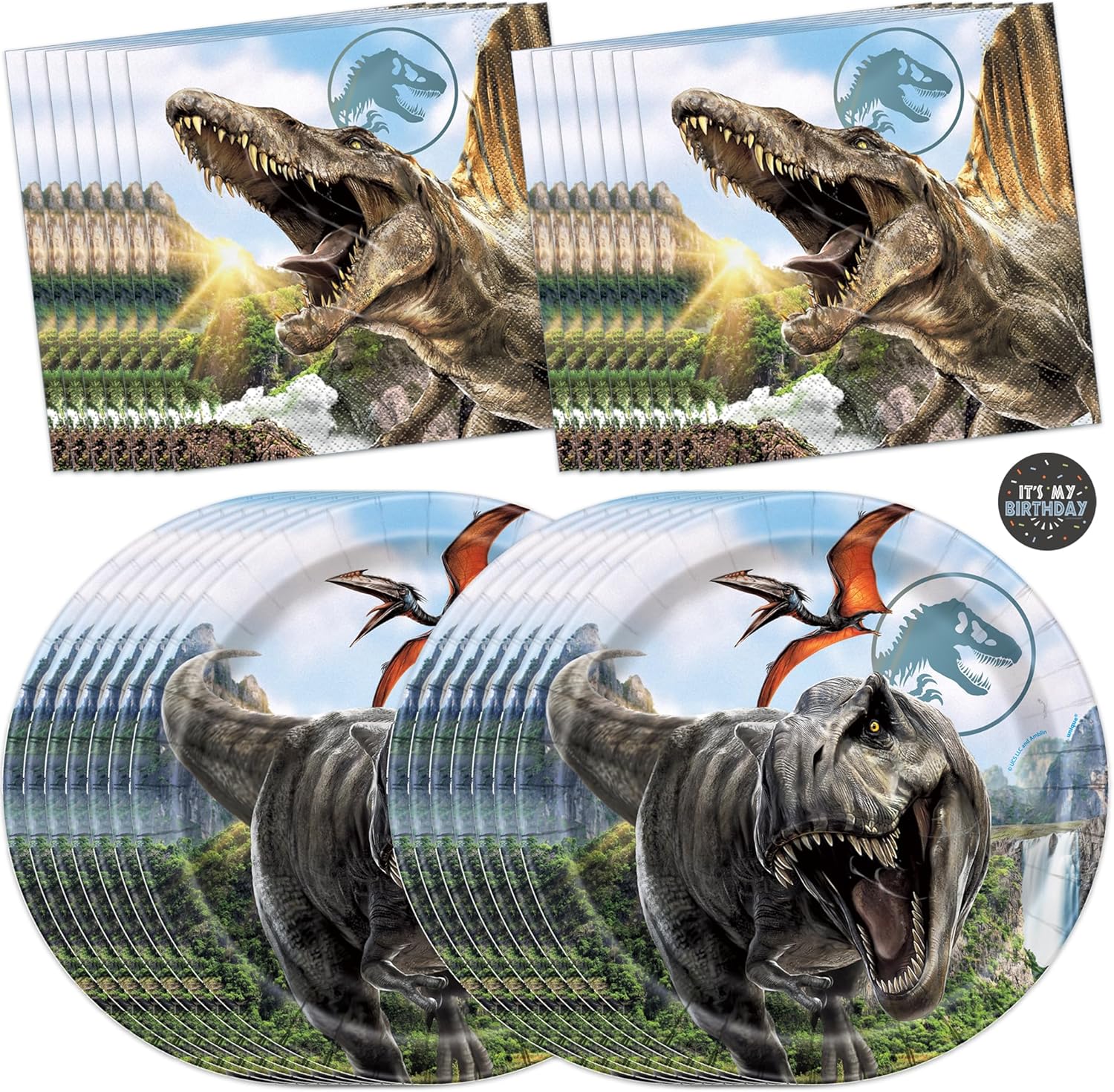 Jurassic Work Paper Plates/Napkins 16 Pcs