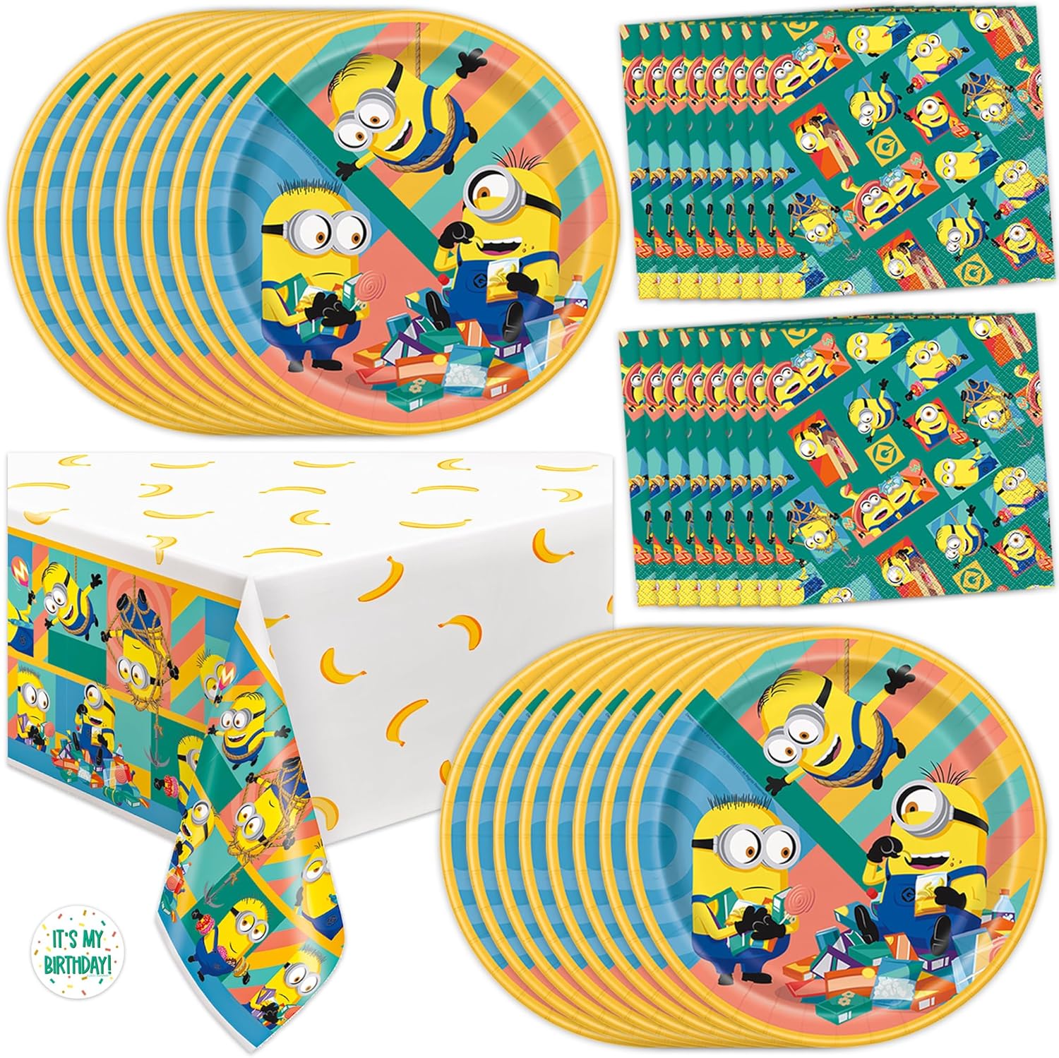 16 Pcs Despicable Me Plates/Napkins Table Cover