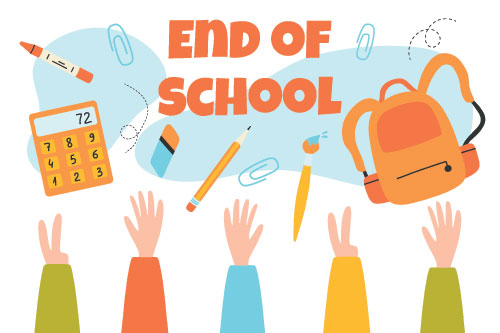 End of school year inflatable party celebration